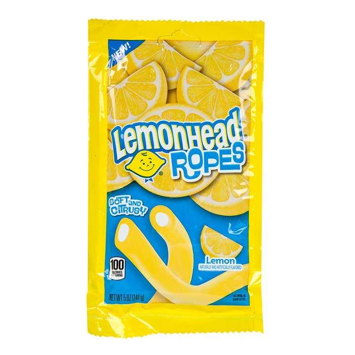 Lemonhead Soft & Chewy Ropes Lemon Candy 5 oz 12 ct for wholesale by Long Island Candy Factory