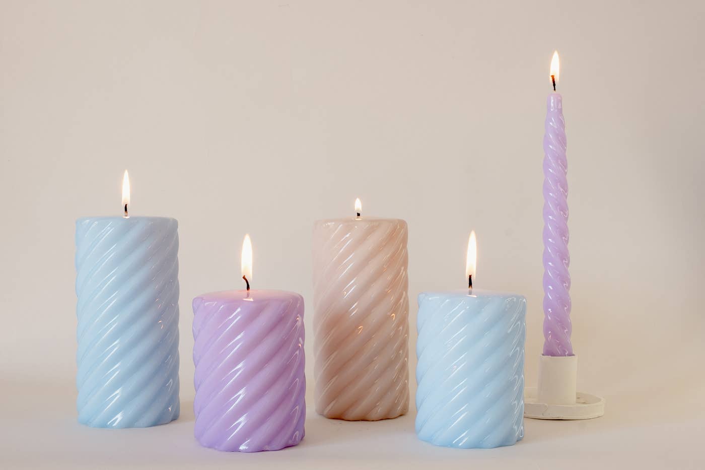Manulena - Wholesale Tapered Candle/Candlestick - TAPER CANDLE BLOSSOM - LIGHT BLUE2
