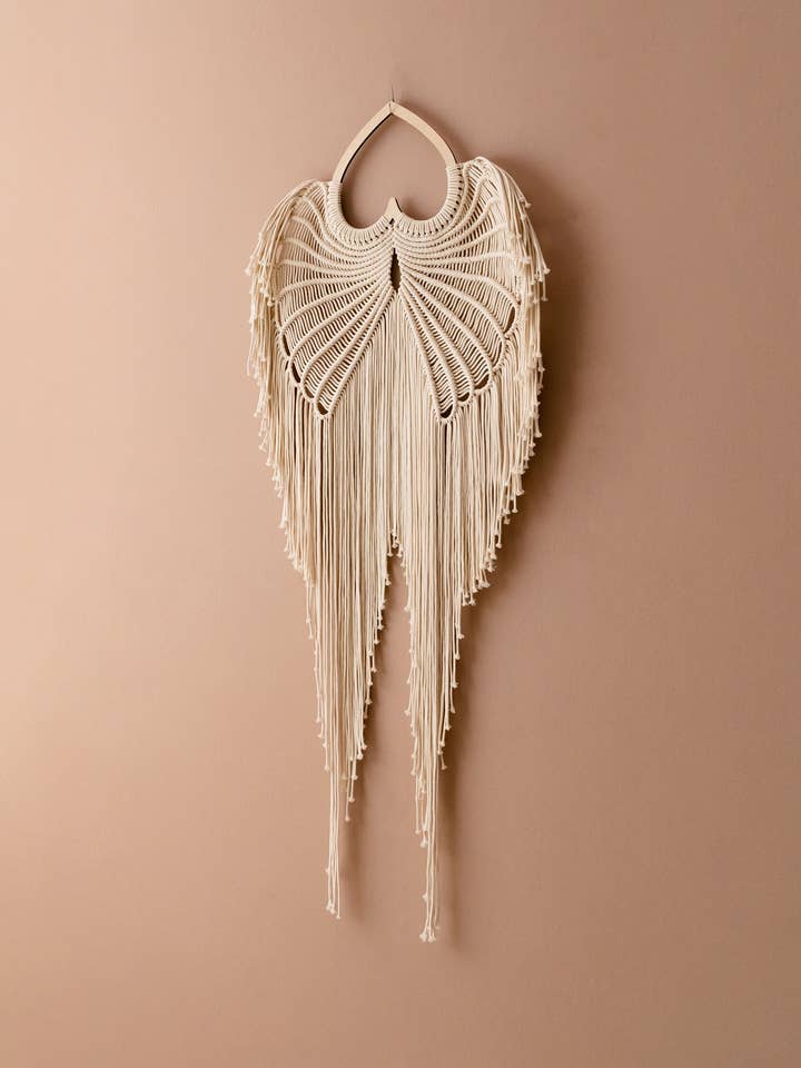 Alas de ángel en macramé W53 para venta al por mayor de HeartCrafted