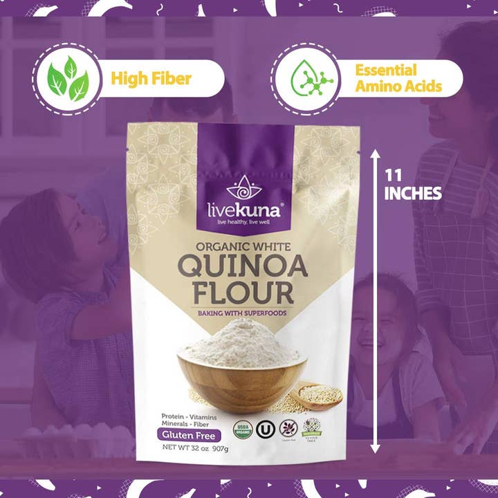 LiveKuna - Wholesale Flour - LiveKuna Organic Quinoa Flour 32oz - Gluten Free