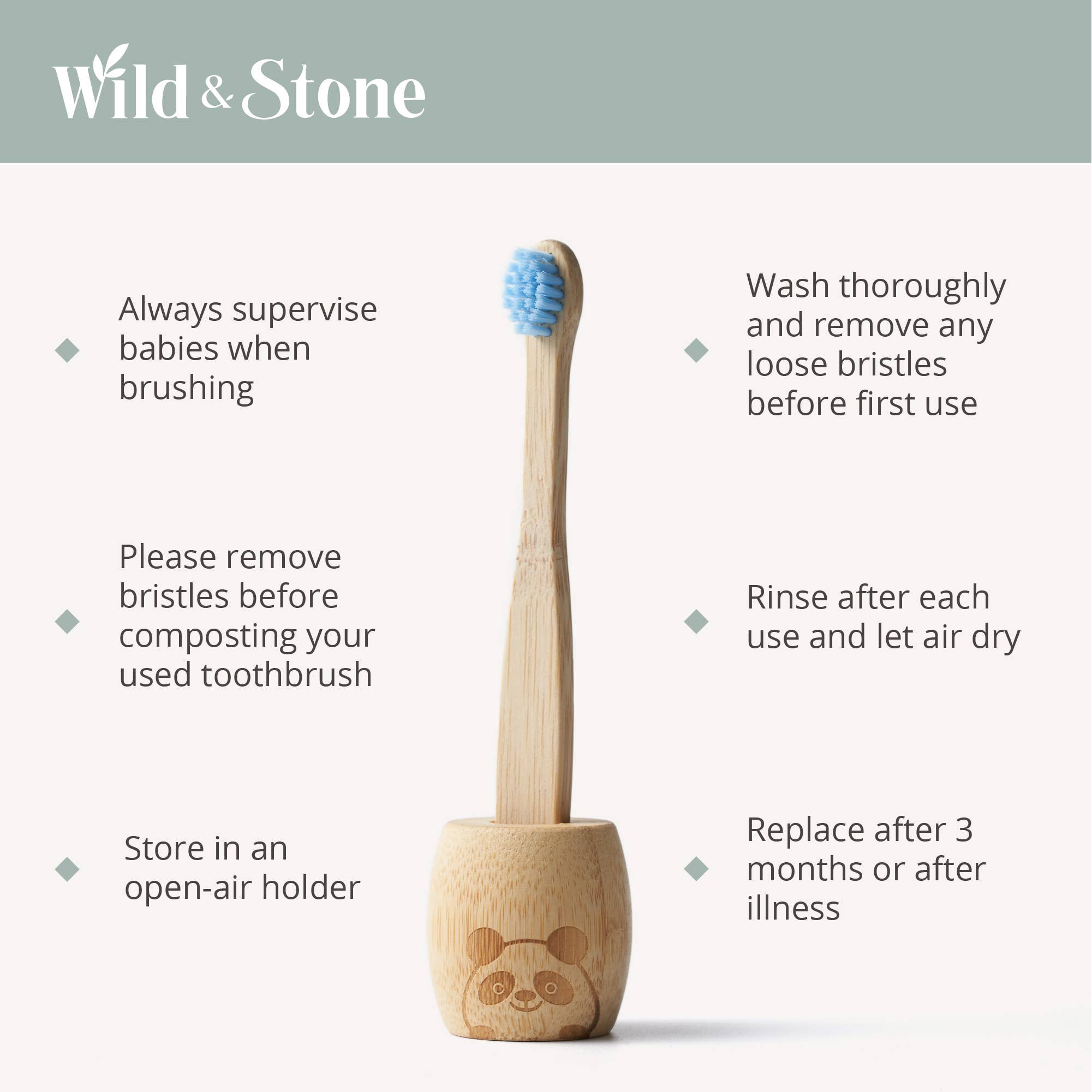 Wild and Stone - Wholesale Toothbrush - Kids & Baby - Baby Bamboo Toothbrush (FSC 100%) - 4 Pack - Soft Bristles4
