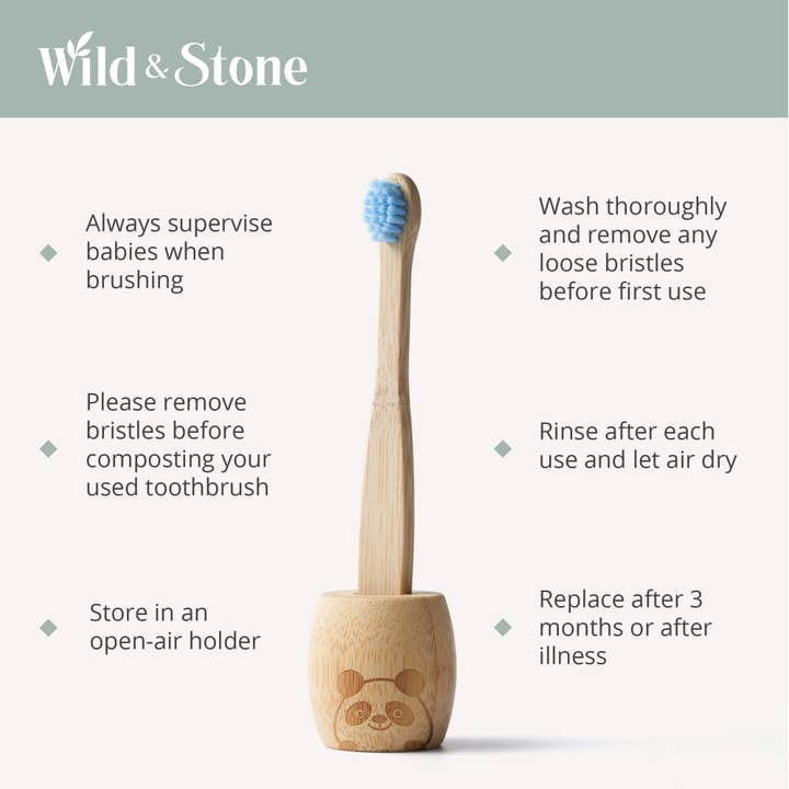 Wild and Stone - Wholesale Toothbrush - Kids & Baby - Baby Bamboo Toothbrush (FSC 100%) - Single - Four Colours9