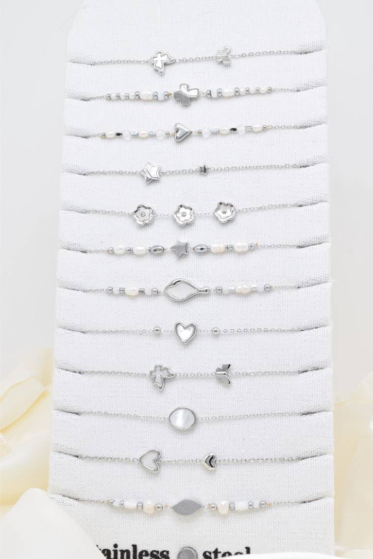 Kapyco – wholesale Berlockarmband – Set med 12 armband i rostfritt stål - BR210238AR1