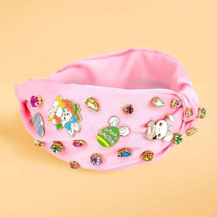 Colorful Stone Cluster Easter Bunny Embellished Headband for wholesale by Sensibling Corp.