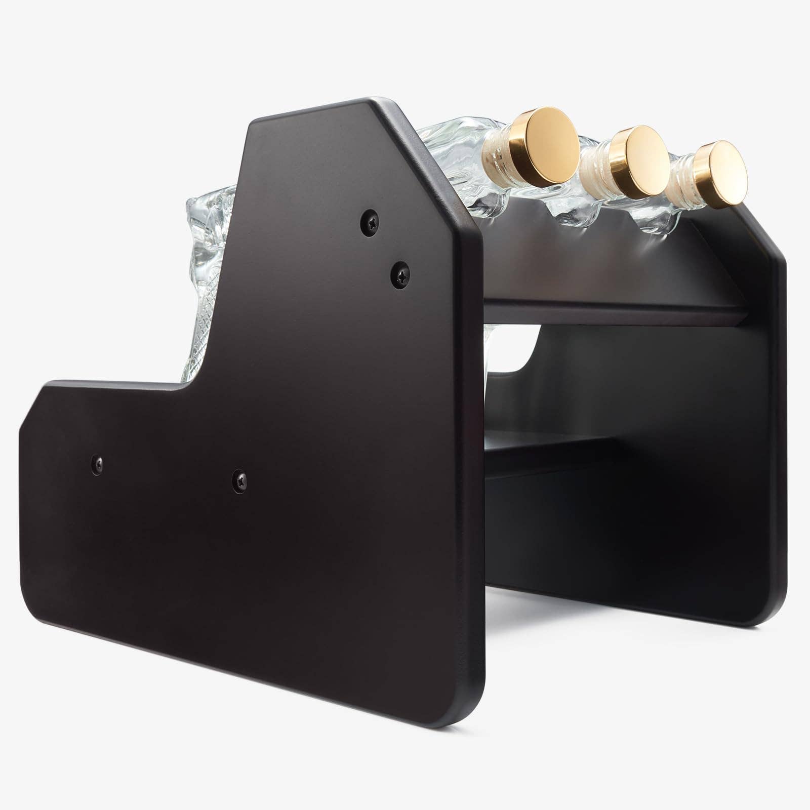 The Wine Savant /  Khen Glassware - Wholesale Decanter - Whiskey Decanter Set, 3 Pistol Gun & Wooden Stand, 7.7oz5