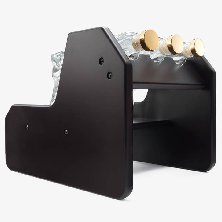 The Wine Savant / Khen Glassware - Wholesale Decanter - Whiskey Decanter Set, 3 Pistol Gun & Wooden Stand, 7.7oz5