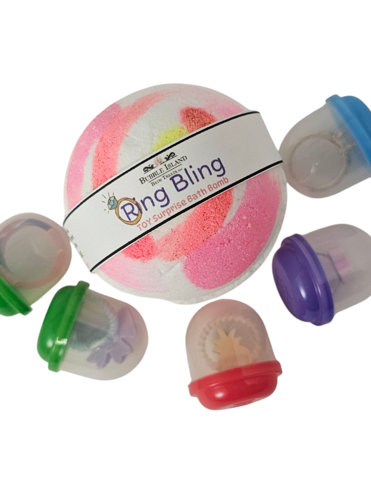Bubble Island Bath Treats - Wholesale Bath Bomb/Fizz - Toy Surprise Bath Bomb - Ring Bling3