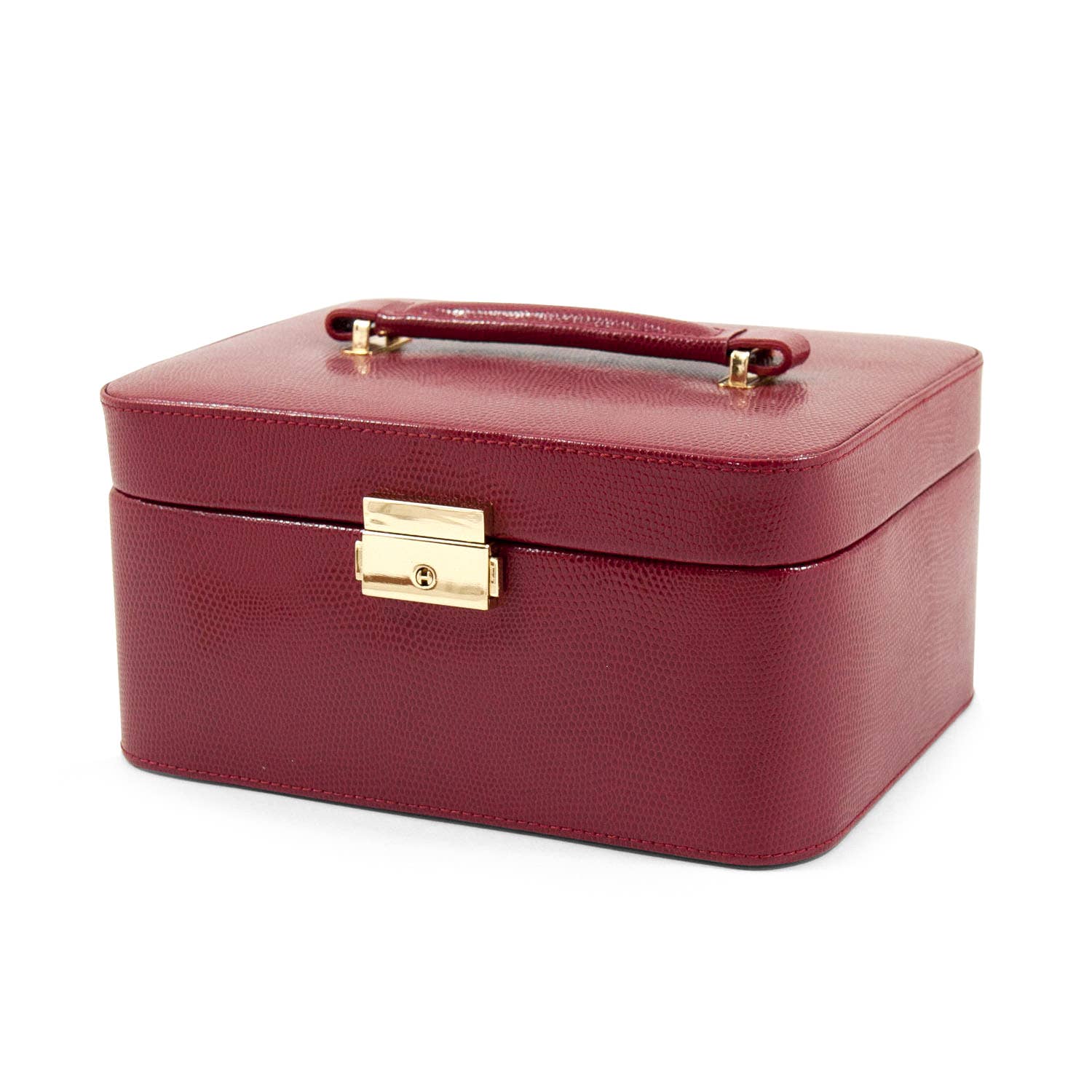 BeyBerk International - Wholesale Jewelry Box/Organizer - Red Lizard Debossed Leather Jewelry Box1