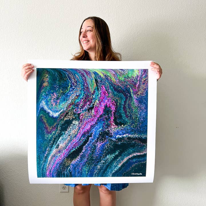 Clara de la Fuente Artist - Wholesale Art Print - Abstract Northern Lights Aurora Celestial Sky Print Premium3