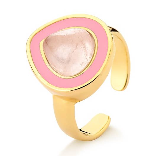 Gelato Drop Shaped Ring- Rose Quartz for wholesale by Carla Dieterich