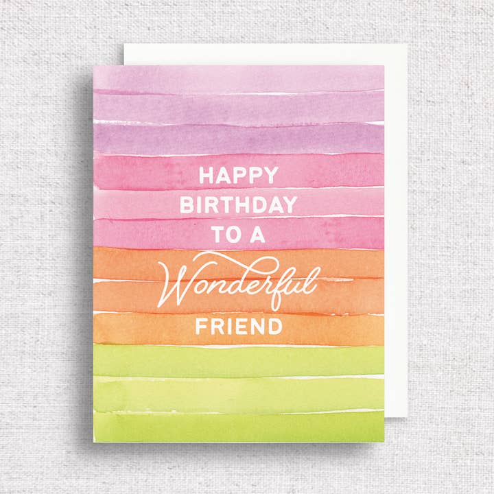 Happy Birthday to a Wonderful Friend Greeting Card for wholesale by Gert & Co