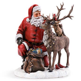 Napco - Wholesale Christmas Decoration - Santa With Reindeer and Animal Friends  Item # 521070