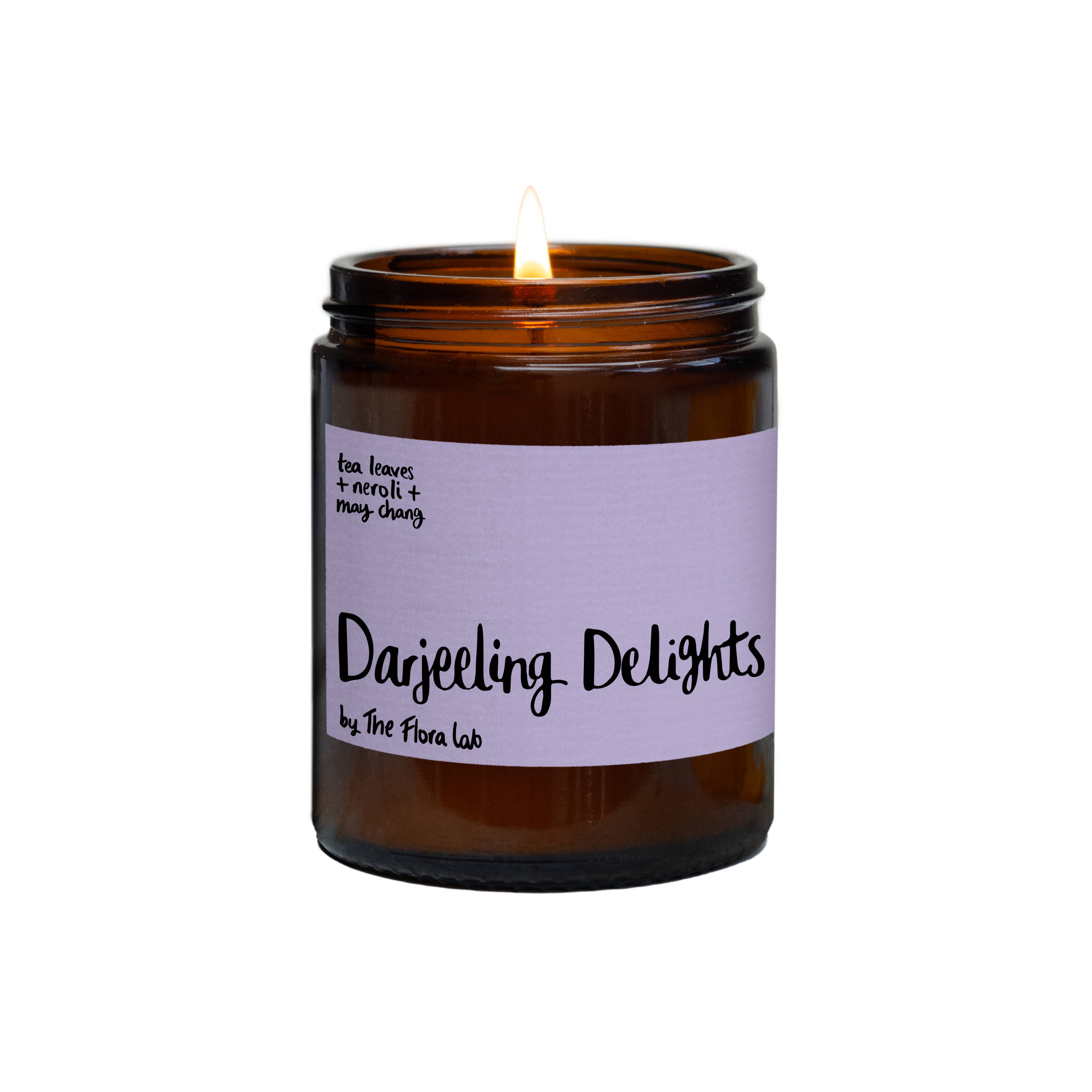 The Flora Lab | Hand Poured Natural-Wax Candles - Wholesale Jar/Filled Candle - Darjeeling Delights Soy Wax Candle | Purple | Luxury Gift7