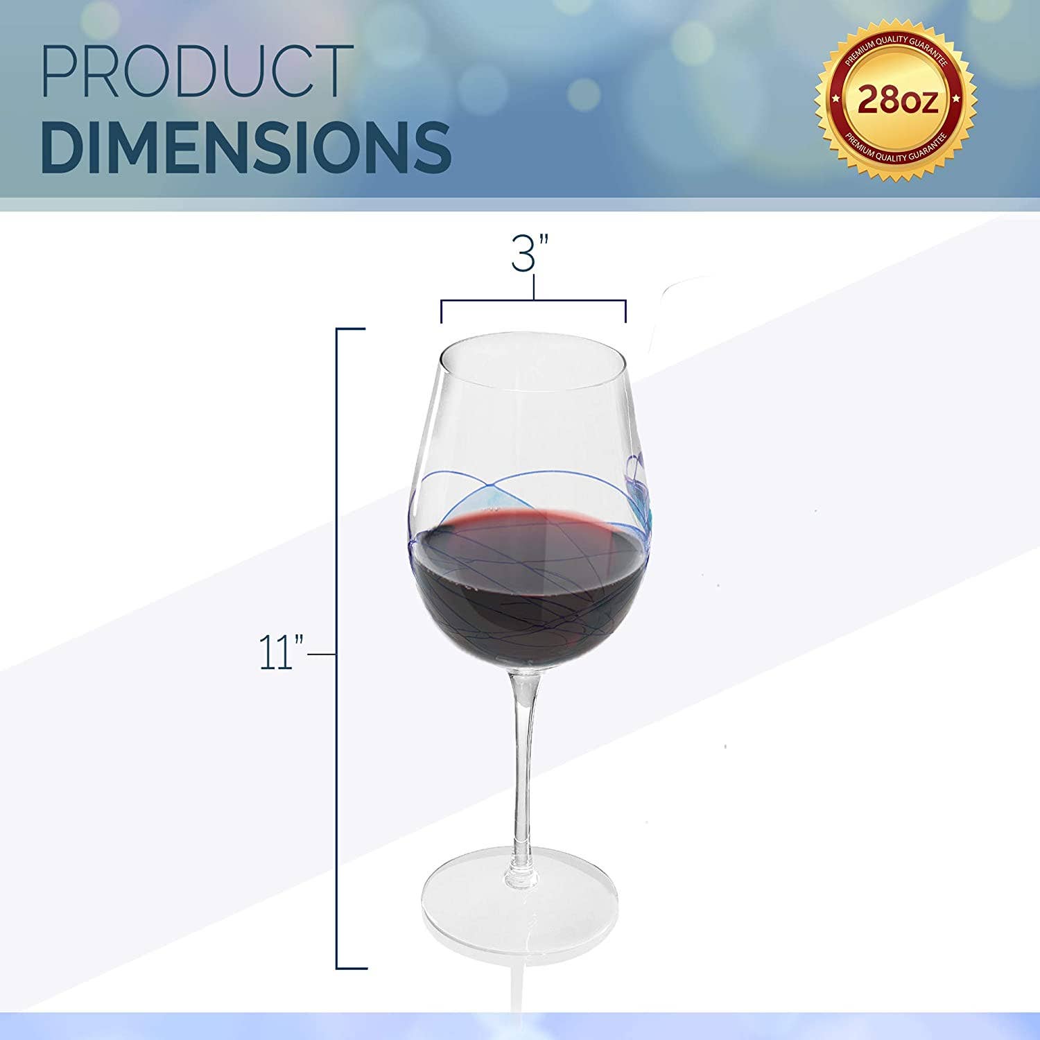 Bezrat – wholesale Wine glass – Bezrat Set of 2 Wine Glasses With Blue Mosaic Design4