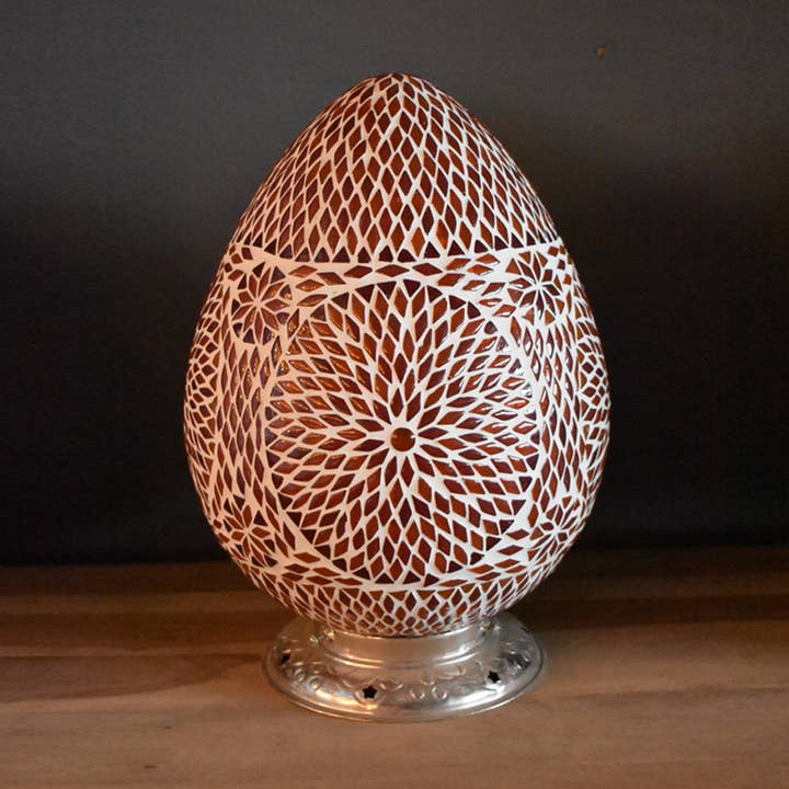 Standing lamp mosaic papaya for wholesale by Orientals