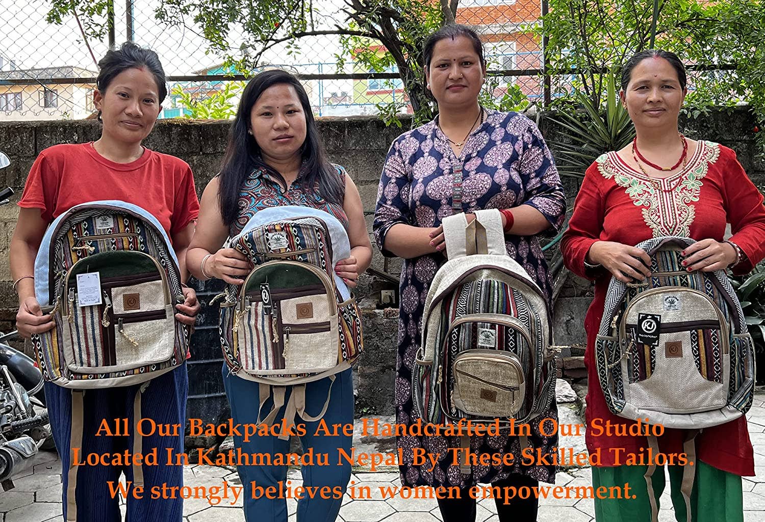 Lungta Imports - Wholesale Backpack - Unisex - Handmade Large Multi Pocket Natural Hemp Nepal Backpack14