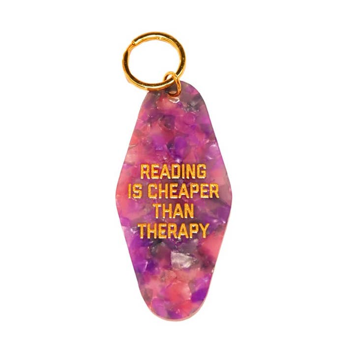 Reading is Cheaper than Therapy Keychain for wholesale by Golden Gems
