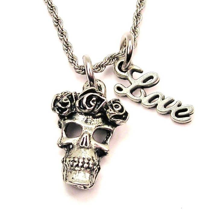 Calavera Sugar Skull Day of the Dead Necklace Mexican style for wholesale by Chubby Chico Charms