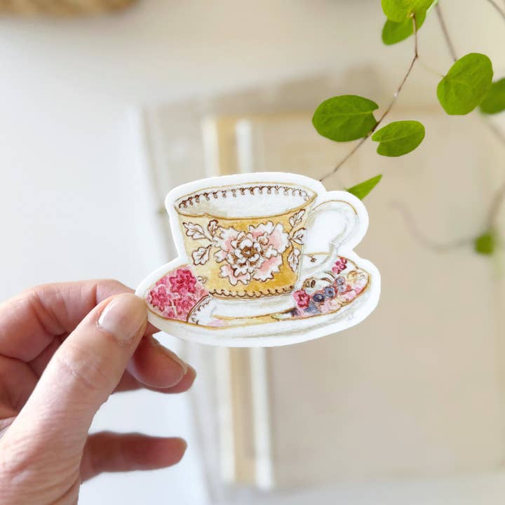emily lex studio - Wholesale Sticker - yellow teacup sticker