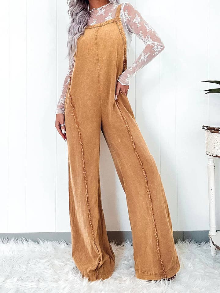 DE VAVE - Wholesale Romper - Women's - Wide-Leg Denim Romper