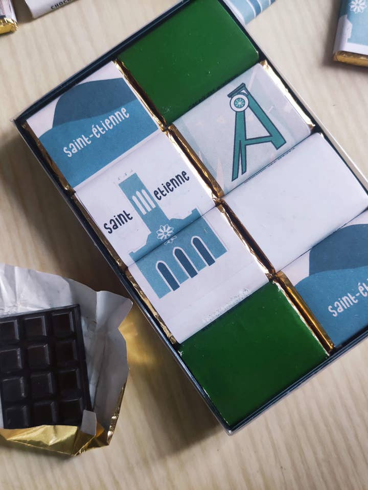 Chocolates Saint-Etienne ou personalizados para a sua cidade por atacado de Les Moments Suspendus