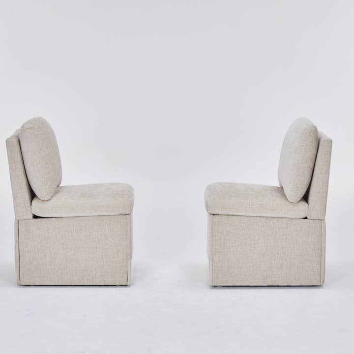 39F Inc. - Wholesale Chair - Set of 2 Linen Upholstered Storage Dining Chairs with Caster6