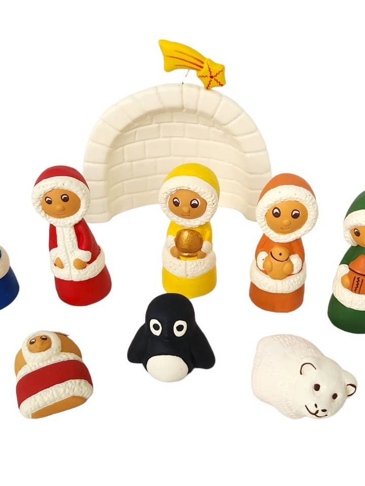 Set de crèche en céramique Eskimo pour la vente par Sedona Spirit