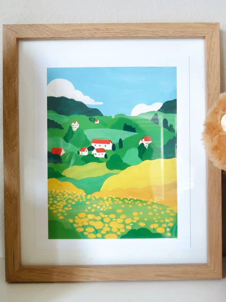 Little Far Off Village Art Print for wholesale by Chocolett