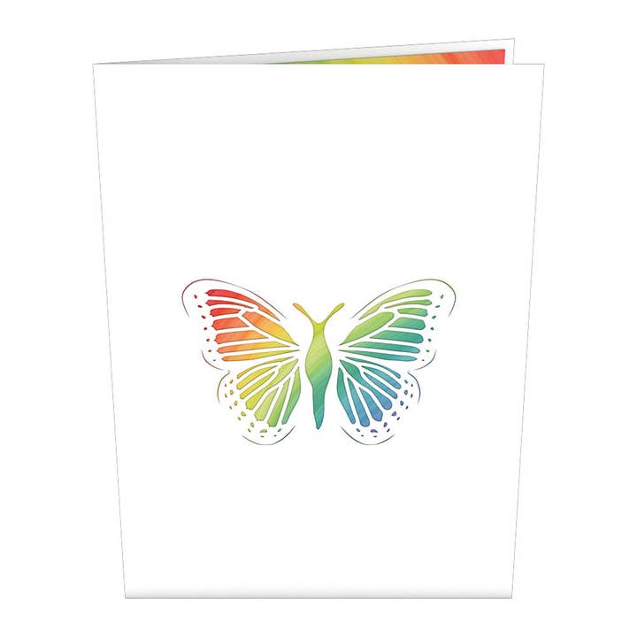 Lovepop Cards - Wholesale Love Card - Rainbow Butterfly 5''x7'' Card, Pop-Up Cards