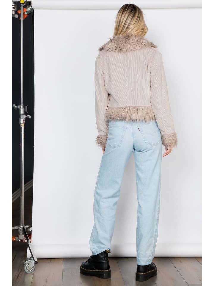 26 International - Wholesale Jacket - Women's - Faux Fur Trim Corduroy Jacket11