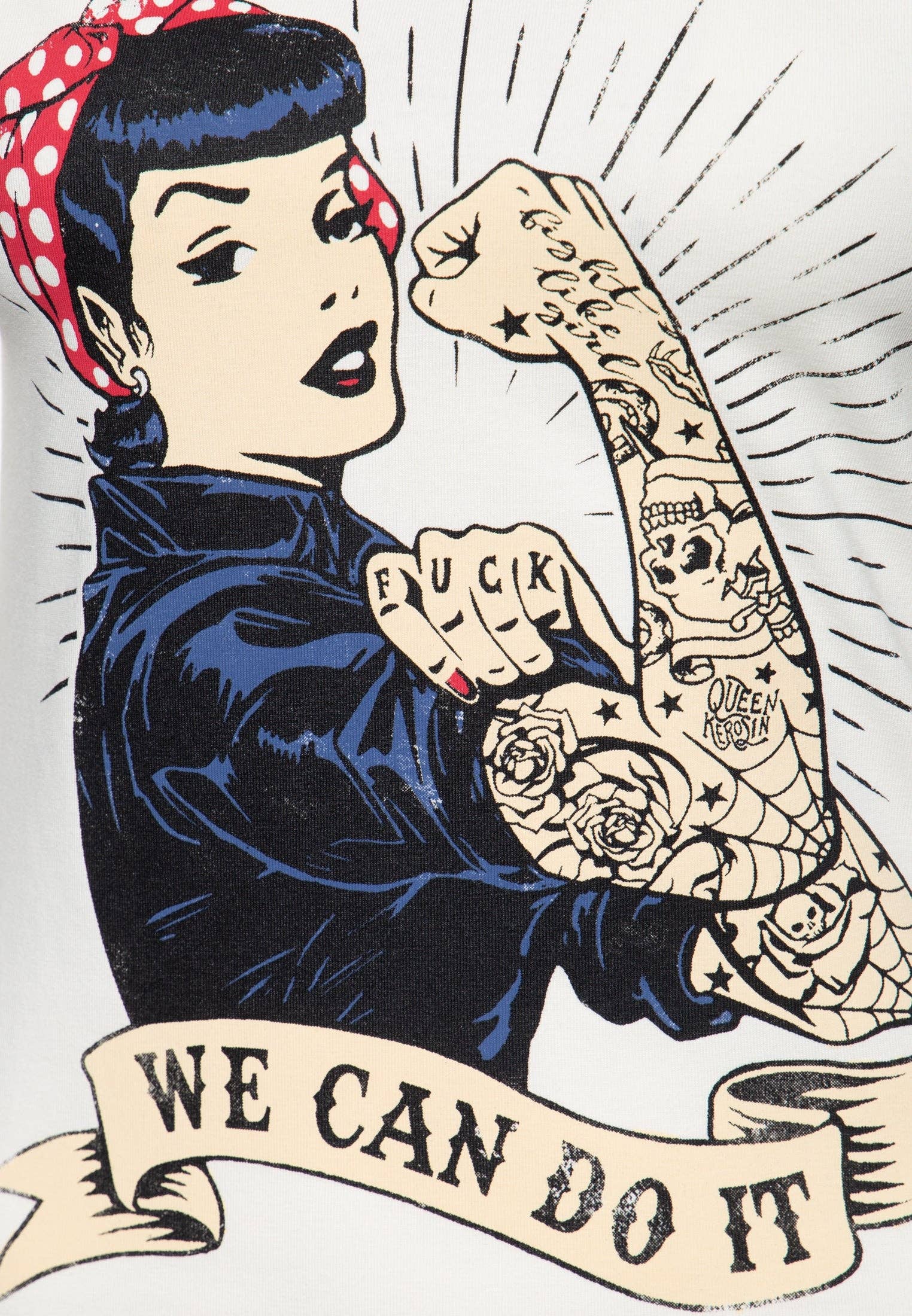 KING KEROSIN - Wholesale Screen Printed T-Shirt - Women's - Short-sleeve shirt "We can do it - Inked"2