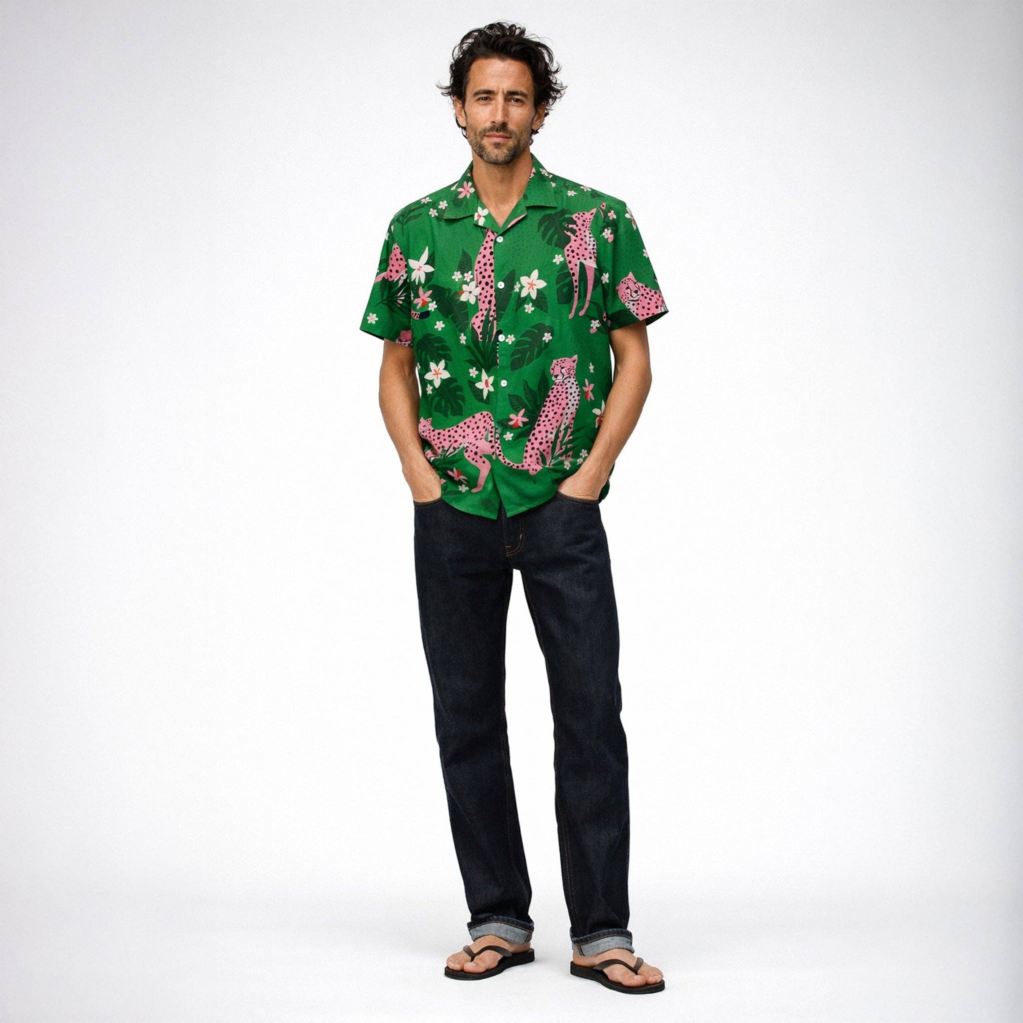 Virgoan Wish LLC - Wholesale Button Down Shirt - Men's - Leppard | Men's Short-Sleeved Shirt | Available in Europe6