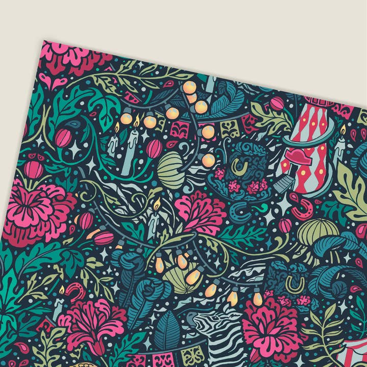 Carnival of Illusion' Multicolour Wrapping Paper Sheet for wholesale by flight & fancy