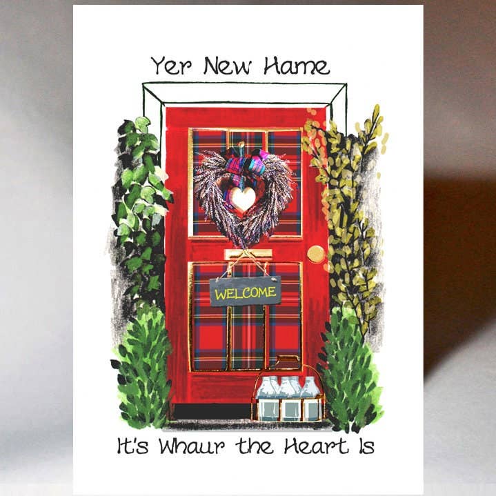 Wee Wishes – wholesale Everyday greeting card – New Home Door Wreath Card WWNH12