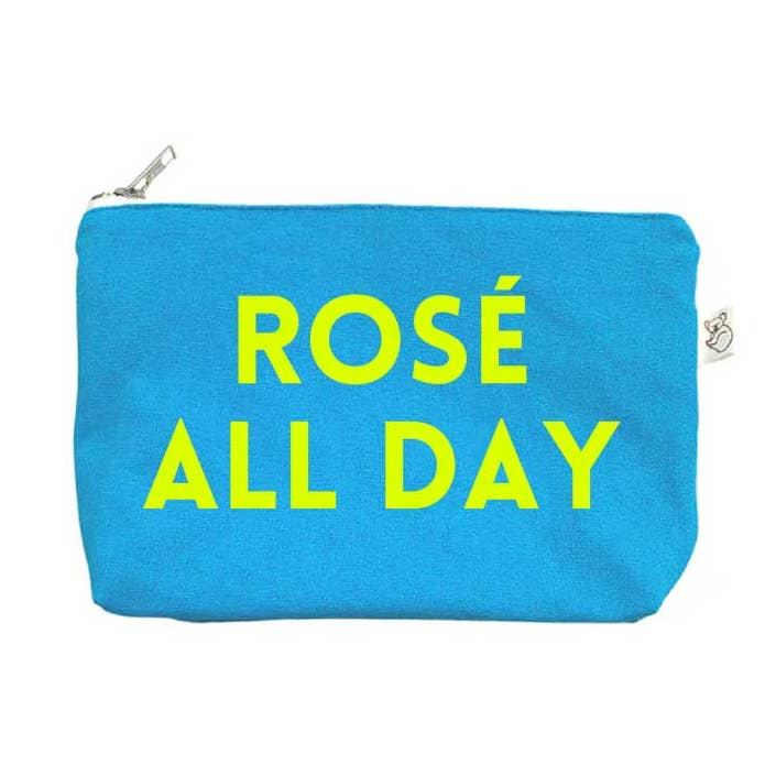 Aqua Makeup Bag - Rose All Day - Yellow for wholesale by Quilted Koala