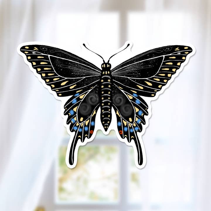Sort Svalehale Sommerfugl, Insekt Sticker, State Sommerfugl for engroshandel hos Katekreates