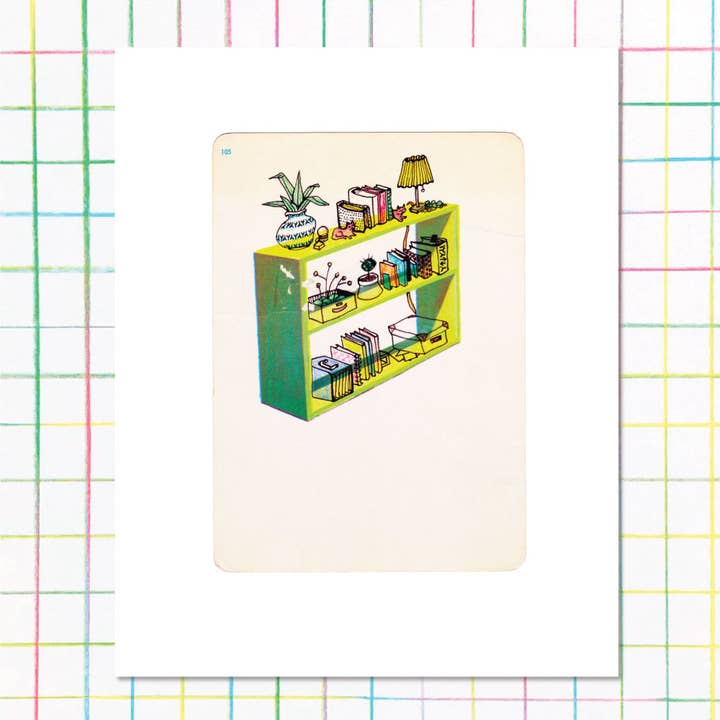 Flashcard Shelf Print for wholesale by Middle Sister Card Co.
