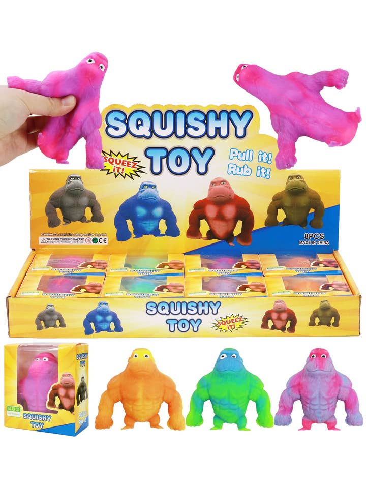 Tie Dye Gorilla Sand Filled Squishy - 8 Pcs for wholesale by Cap Zone