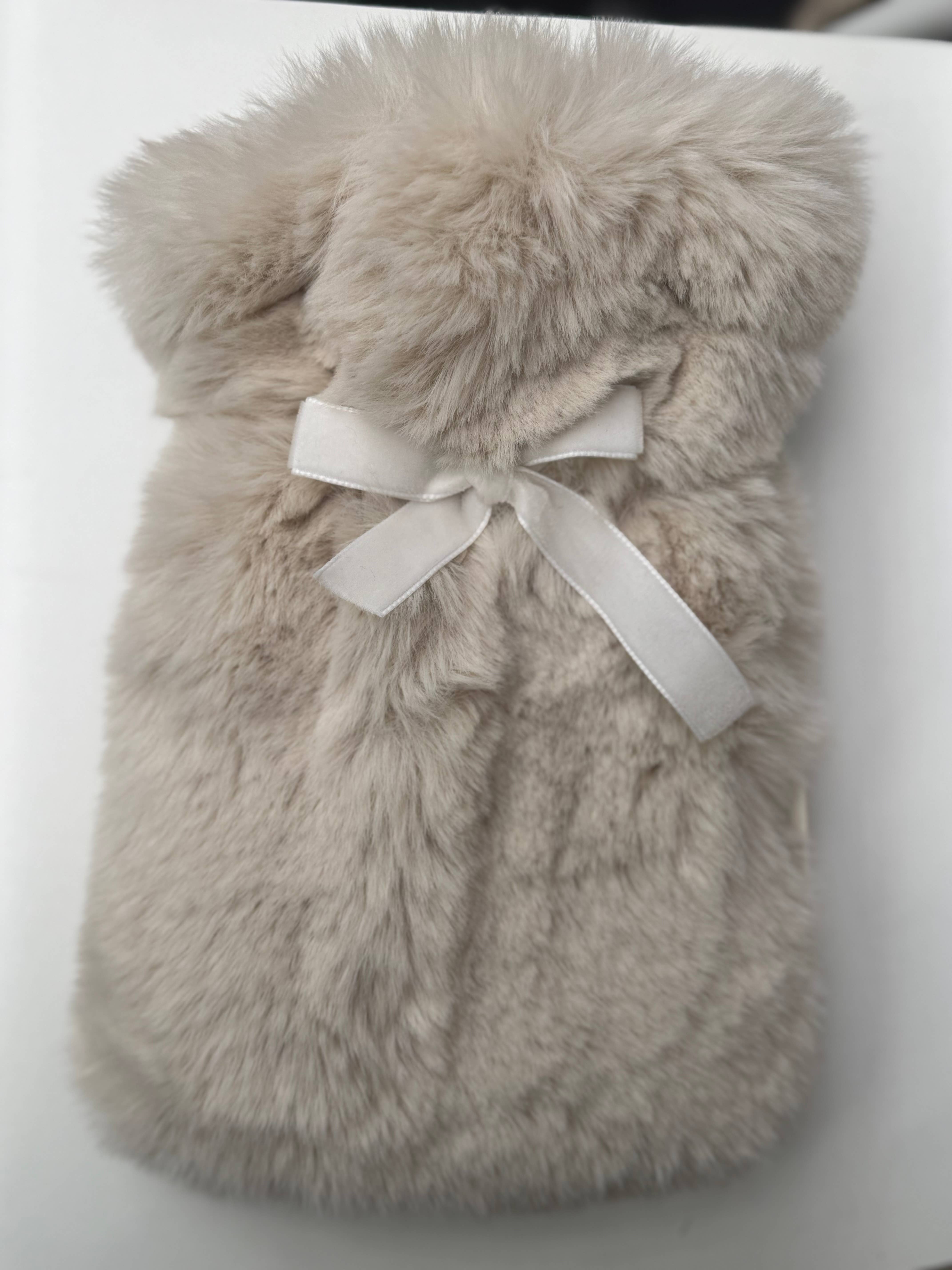 Hunters Moon - Wholesale Hot/Cold Compress - Mini cream faux fur hot water bottle1