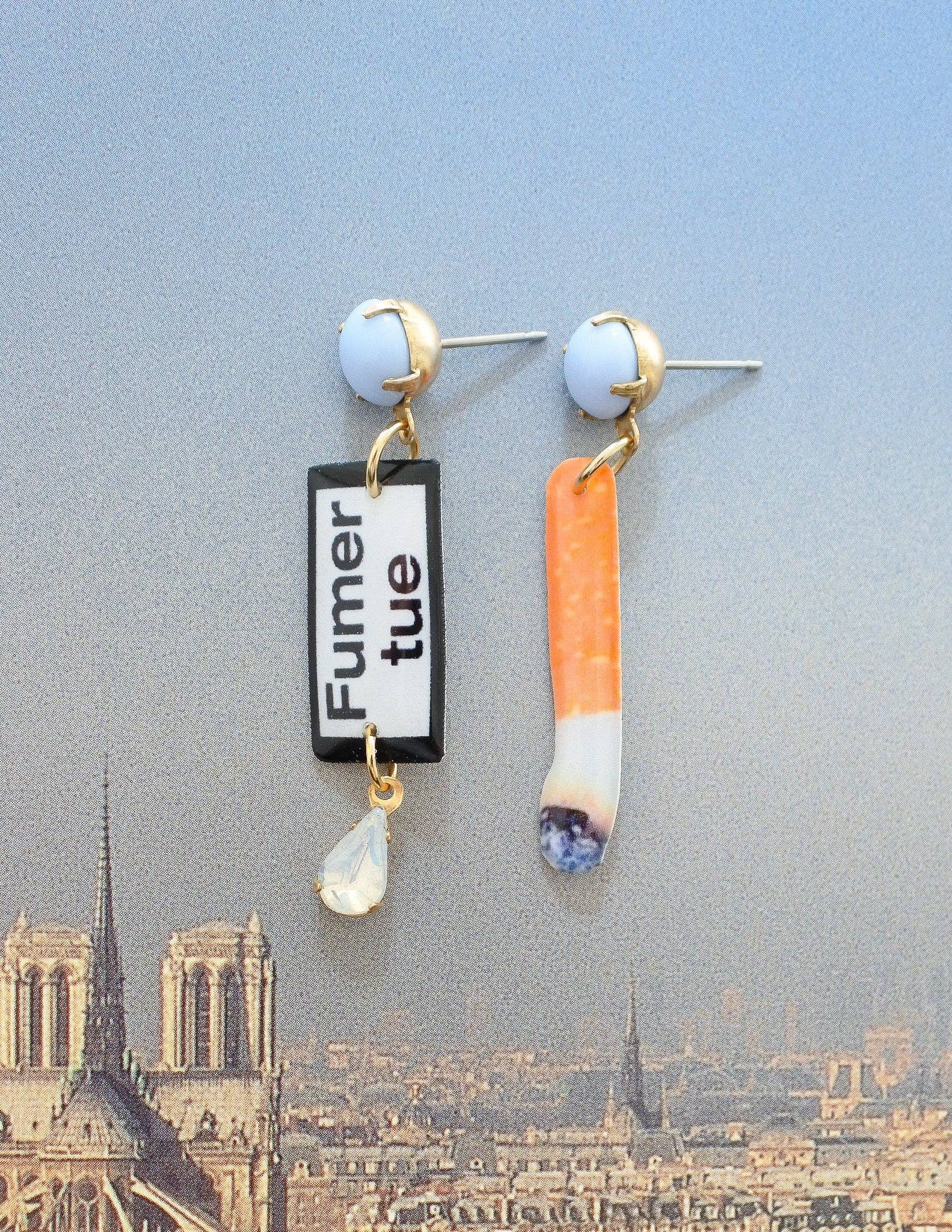 Haricot Vert - Wholesale Dangle Earrings - smoking kills dangle set1