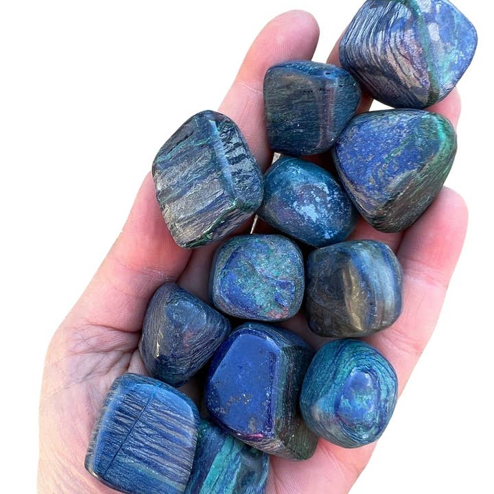 New Moon Beginnings - Wholesale Spiritual Stone/Crystal - Azurite Tumbled Stone - Polished Azurite Crystal (Matt)