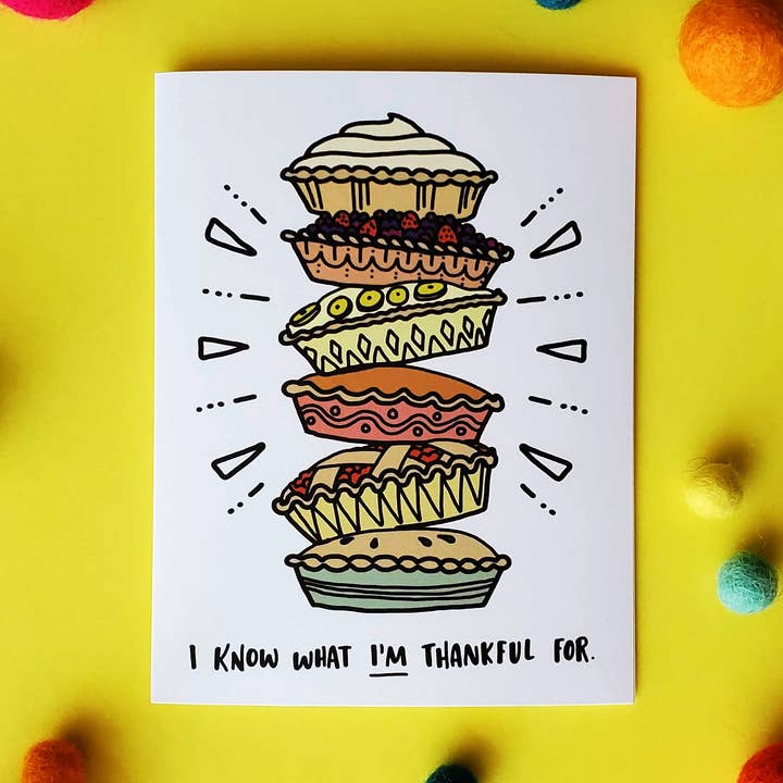 Thanksgiving Pie Card - Recycled, Eco-Friendly for wholesale by Shawna Smyth Studio