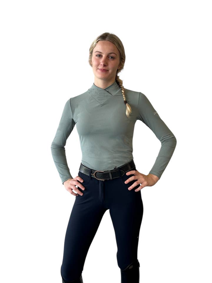 Kathryn Lily Equestrian - Wholesale T-shirt – women's - Turtle Lux Schooling Shirt- Ocean0