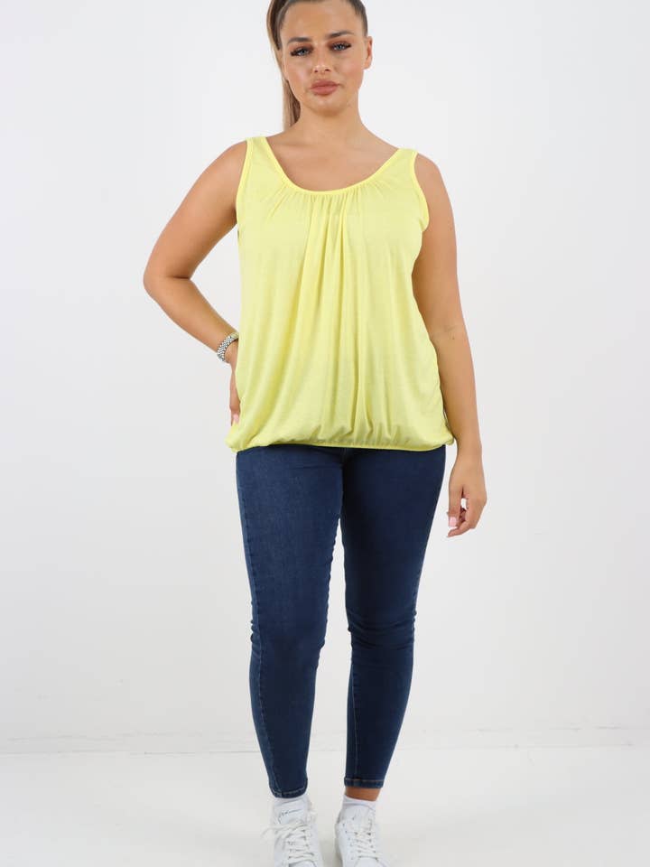 Miss Bold – wholesale Tank top – Women′s – Italian Plain Basic Elasticated Hem Vest top77