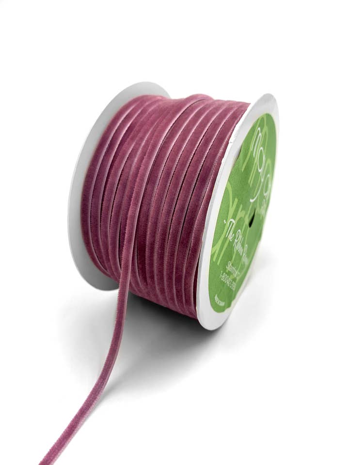 1/8" Woodrose Velvet Cord String for wholesale by May Arts Ribbon