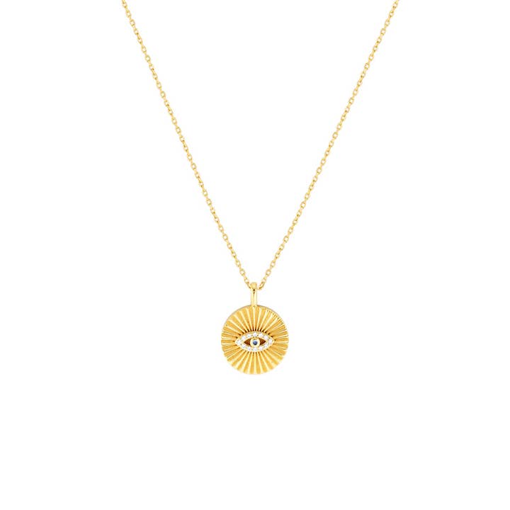 Omnis Evil Eye Necklace in Sterling Silver or Gold for wholesale by BOWERBIRD JEWELS