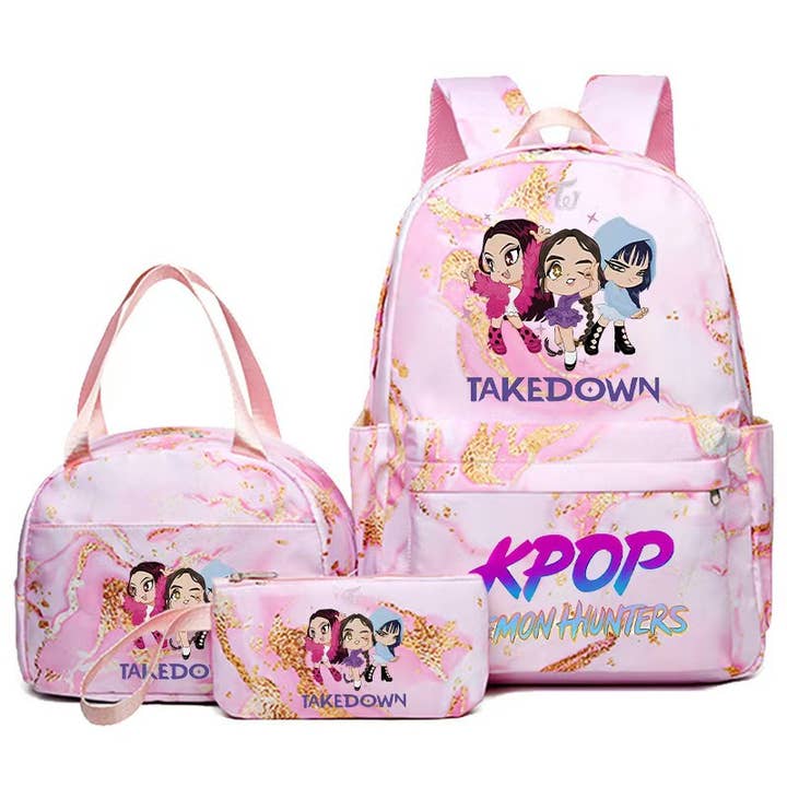K-pop Witcher Girl Group Backpack Three-Piece Set for wholesale by Little Trendy