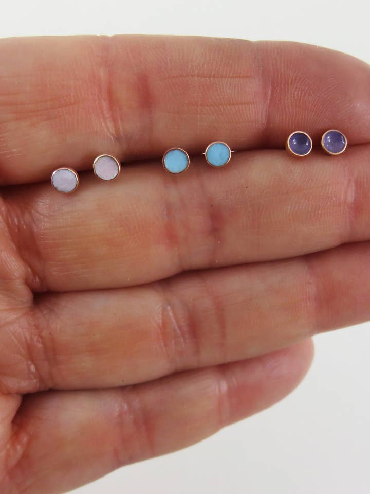 Tiny Simple Enamel Stud Earrings for wholesale by 830 Degrees