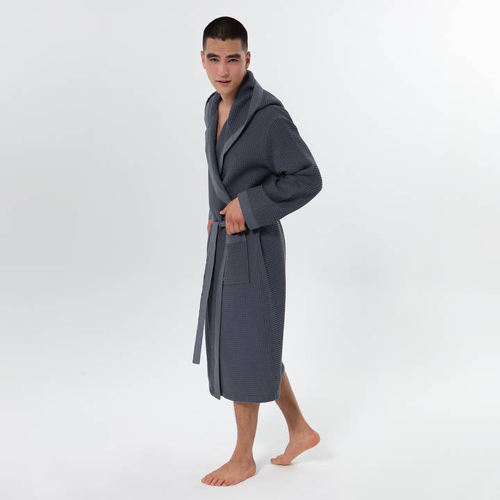 SEYANTE - Wholesale Robe - Men's - Men's Hooded Turkish Cotton Waffle Robe19