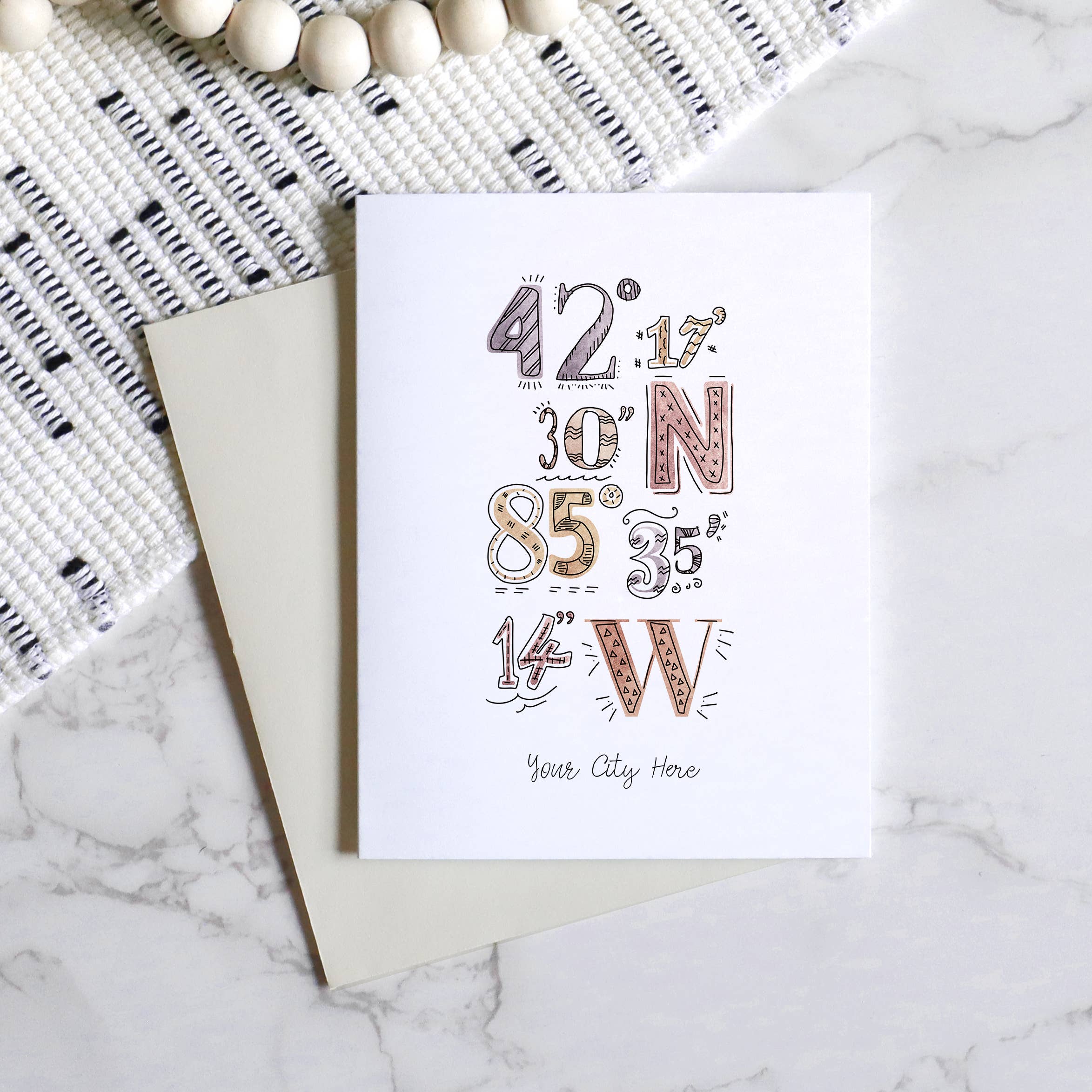 Sparks House Co. - Wholesale Everyday Greeting Card - Custom City Greeting Card - City Coordinates - Custom Order2